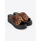 SEASTAR Women's suede slippers on leopard print wedges | shoptok.hr