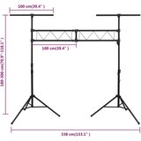  Stalak za rasvjetu crni 338x115x(180-300) cm čelični | Eponuda.com