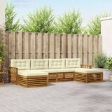  Setovi sofa 6 pcs Prirodna i krem Čvrsto drvo akacije | Eponuda.com