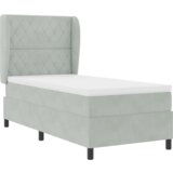 Box Spring Krevet s Madracem Svjetlosiva 100x200 cm Baršun | shoptok.hr
