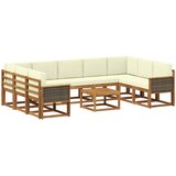  Set vanjskih sofa 10 kom. Prirodna i krem Smeđa 59 x 59 x 37 cm | shoptok.hr
