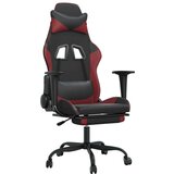  Gaming stol z oporo za noge črno in vinsko rdeče umetno usnje, (21152255) | Shoptok.si