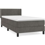 Box spring krevet s madracem tamnosivi 90x190 cm baršunasti | shoptok.hr