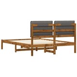  Krevetni okvir s tapiciranim uzglavljem Prirodna i svjetlosiva - Prirodna i svjetlosiva 160 x 200 cm | shoptok.hr