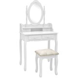  Toaletni stolić sa stolcem bijeli 75x69x140 cm drvo paulovnije | shoptok.hr