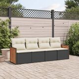  4-dijelni set vrtnih sofa od poliratana s jastucima crni | shoptok.hr