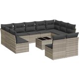Maison Chic Seti vrtnega pohištva - Vrtna garnitura - Vrtni pohištvo set 12-delna z blazinami siva poli ratan, (21811226) | Shoptok.si
