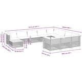 vidaXL 11-dijelni set vrtnih sofa od poliratana s jastucima bež | shoptok.hr