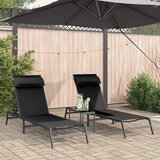  Ležaljke na suncu 2-osoba 3 pcs Crna i antracit Čelik | shoptok.hr