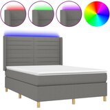  box spring s madracem LED tamnosivi 140x190 cm tkanina | shoptok.hr
