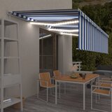 vidaXL Tenda na ručno uvlačenje s roletom LED 6 x 3 m plavo-bijela Cijene