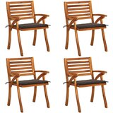 The Living Store Vrtni stoli z blazinami 4 kosi trden akacijev les - Vrtni Stol, (21480196) | Shoptok.si