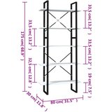 vidaXL ormarić za knjige s 5 razina sivi 80 x 30 x 175 cm od iverice | shoptok.hr