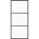 vidaXL Drsna vrata ESG steklo in aluminij 90x205 cm črna | Shoptok.si