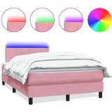 Box Spring krevet s madracem i LED ružičasti 120x220 cm samt | shoptok.hr
