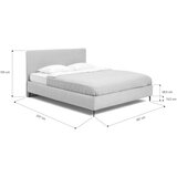 Bonami Selection Plavi tapecirani bračni krevet s madracem/letvičastim okvirom 180x200 cm Noira Slim - | shoptok.hr