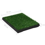  Toalet za ljubimce s pladnjem i travom zeleni 63 x 50 x 7 cm | shoptok.hr