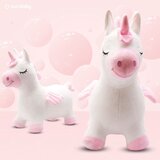 Plišani gumeni džemper za djecu, jednorog, s krilima, bijeli i rozi, za skakanje na pumpicu | shoptok.hr