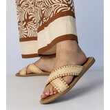 Gemre Beige braided women's slippers Ellinara | ePonuda.com