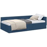  Kutni okvir kreveta s uzglavljem Plava 90 cm x 200 cm tkanina | shoptok.hr