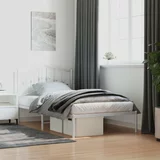 Metalni Kovinski posteljni okvir z vzglavjem bel 100x190 cm, (21059178)