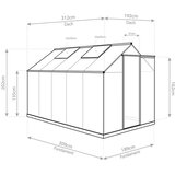WESTMANN aluminijski staklenik Flora 610 | srebrni | 312x192x201 cm | shoptok.hr