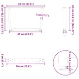  Noge za klub stolić V-oblika 2 kom antracit 70 x (42-43,3) cm čelik | Eponuda.com
