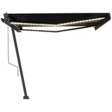  Automatska tenda sa senzorom za vjetar LED 450x350 cm antracit | shoptok.hr