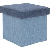 Zložljiv tabure s pokrovom 25x25xh25cm / moder / poliester, mdf, (5000199742)
