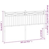  Metalno zamjensko uzglavlje crno 180 cm | shoptok.hr