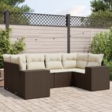  6-dijelni set vrtnih sofa od poliratana s jastucima smeđi | shoptok.hr
