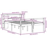  Knjižna postelja brez vzmetnice vošč. rjava 140x190cm trden les, (21607879) | Shoptok.si