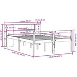 Krevet s regalom za knjige bez madraca 140x190 cm masivno drvo | shoptok.hr