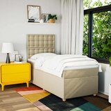 vidaXL Okvir kreveta s oprugama i madrac krem 80x200 cm od tkanine | shoptok.hr