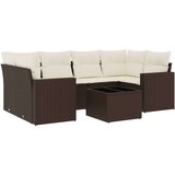 vidaXL 7-dijelni set vrtnih sofa od poliratana s jastucima smeđi | shoptok.hr