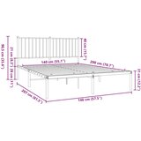  Metalni okvir za krevet s uzglavljem bijeli 140 x 200 cm | shoptok.hr