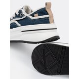Shelvt Navy blue women's sneakers with white inserts | Shoptok.si