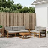  Set vanjskih sofa s jastukom 6 pcs Prirodna i Svjetlosiva | Eponuda.com