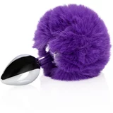 Ouch Bunny Tail with Metal Butt Plug Purple