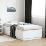 Maison Chic Posteljni okvir - Enojna postelja - Postelja za odrasle z LED lučkami bel 90x200 cm inženirski les, (21696088) | Shoptok.si