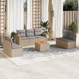 vidaXL 8-dijelni set vrtnih sofa od poliratana s jastucima bež | shoptok.hr