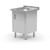 Hendi Sto za sudoperu, zavaren, sa ormarićem i vratima na šarke, Profi Line, 600x700x(H)850mm | Eponuda.com