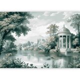  Foto tapeta - View of the Park and Lake Retro Vintage Landscape in Greens 392x280 Samoljepljiva | shoptok.hr
