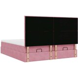 vidaXL Otomanski posteljni okvir z vzmetnicami roza 160x200cm žamet, (21610112) | Shoptok.si