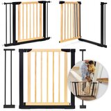 ECO TOYS Sigurnosna ograda, 74-100 cm, za stepenice i vrata, metal i drvo, dodatni paneli, | shoptok.hr