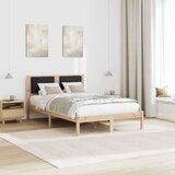 vidaXL Posteljni okvir z oblazinjenim vzglavjem Črna 120 x 200 cm | Shoptok.si