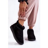 Kesi Damskie Zamszowe Niskie Śniegowce Czarne Shelie | shoptok.hr