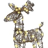 vidaXL Reindeer vuče saonice Topla bijela 52.5 x 28 x 32.5 cm Ratan | shoptok.hr