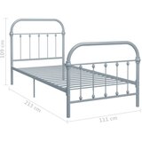  Okvir za krevet sivi metalni 100 x 200 cm | shoptok.hr