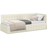  Kutni okvir kreveta s uzglavljem Krema 80 cm x 200 cm Baršun | shoptok.hr